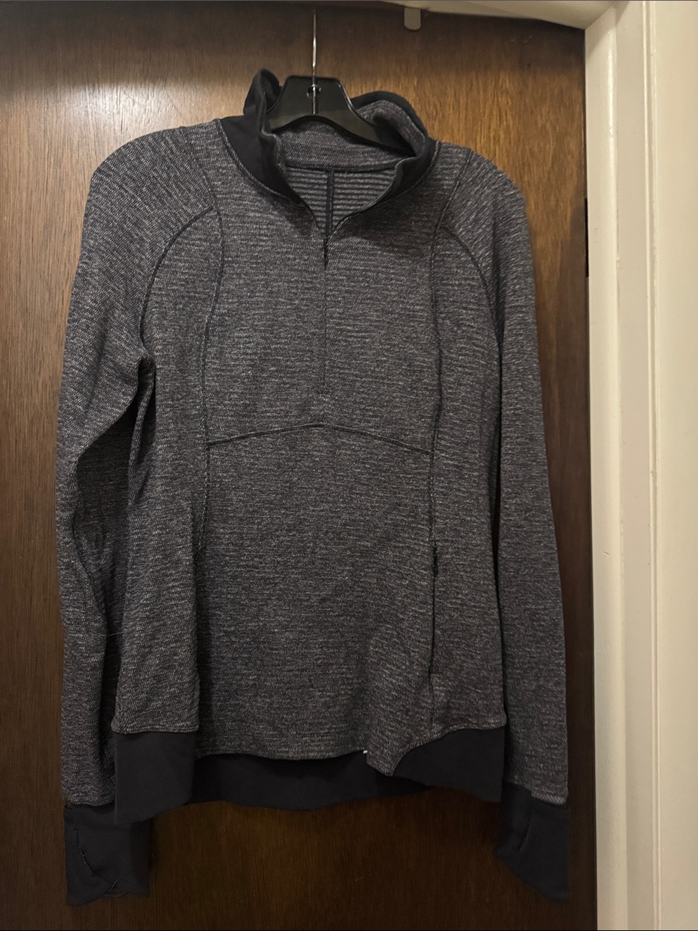 Lululemon Heathered Dark Gray Long-Sleeve Quarter-Zip Pullover